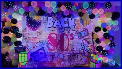 80's party neon backdrop