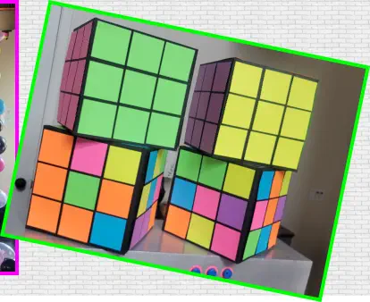 80's party neon rubics cube